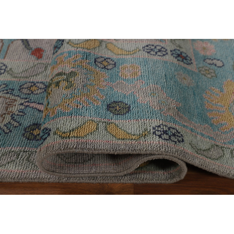 Tapis oriental fait à la main gris Oushak 9 x 12