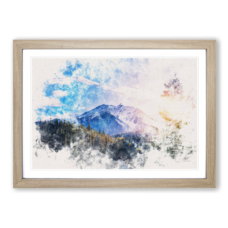 Sunlight over Canada - Picture Frame Graphic Art Print, 62cm H x 87cm W x 2cm D, Oak Framed