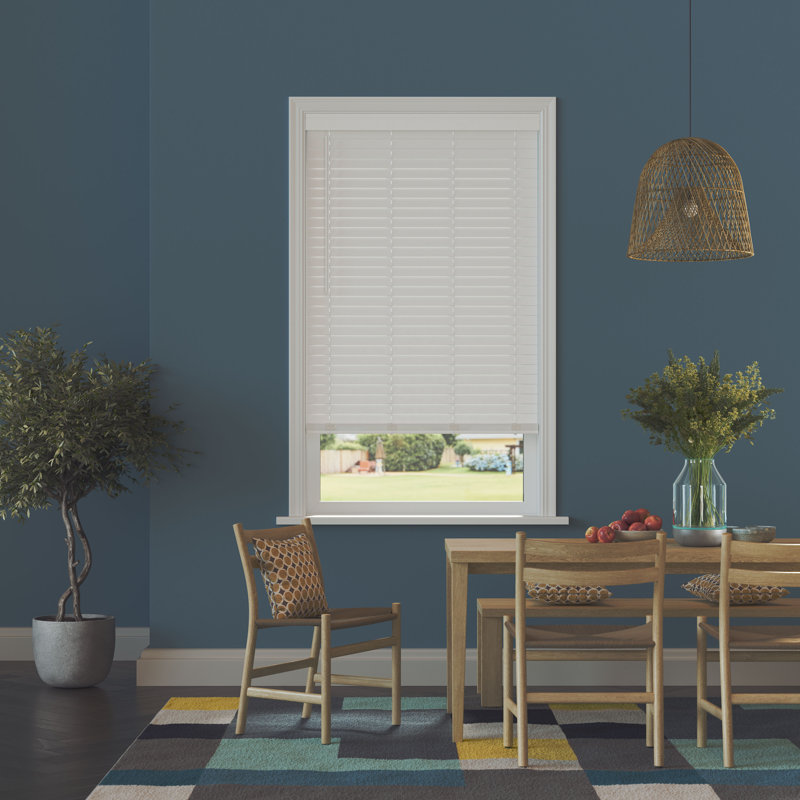 Abiba Room Darkening 2-inch Contemporary Faux Wood Horizontal/Venetian Blinds, White, 47"W x 48"L