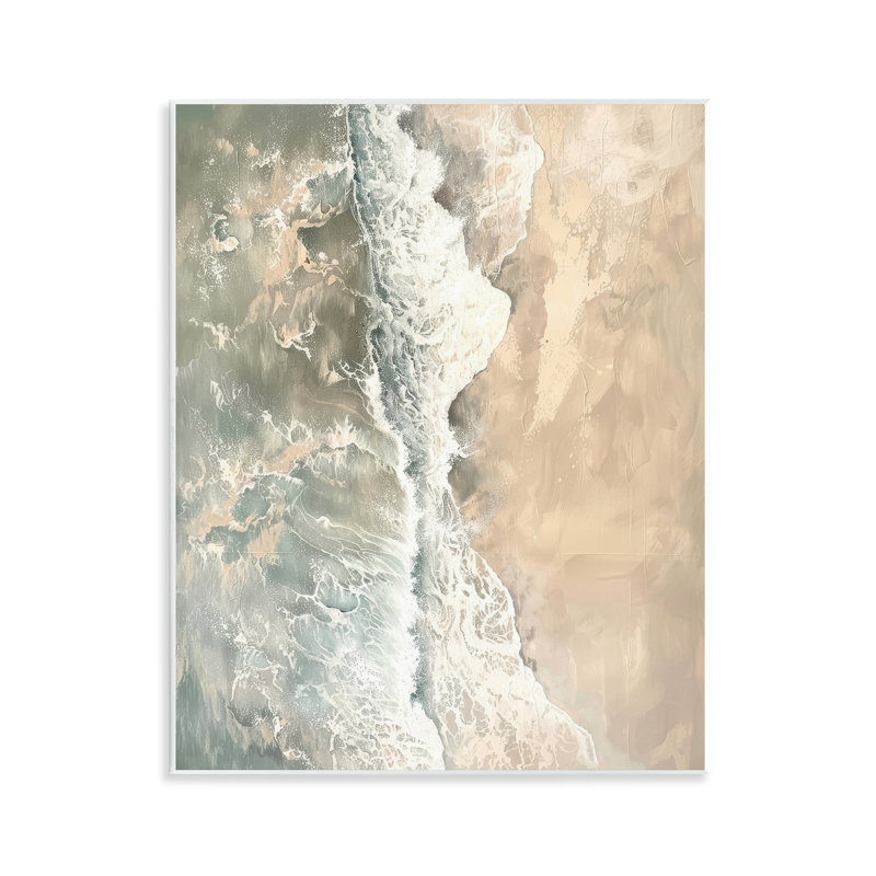 Vertical Aerial Beach Wall Plaque Art by Petal Prints Design