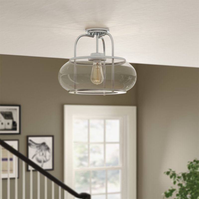 Plafonnier semi-encastré 12 po 1 lumières simple Spofford