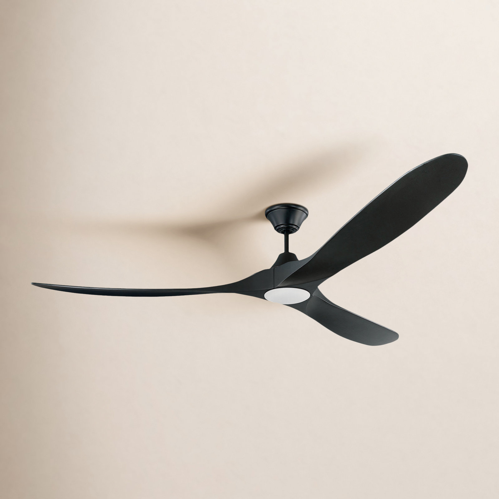 Ceiling Fan with LED Light Kit, 60 inches, Matte Black with Black Blades