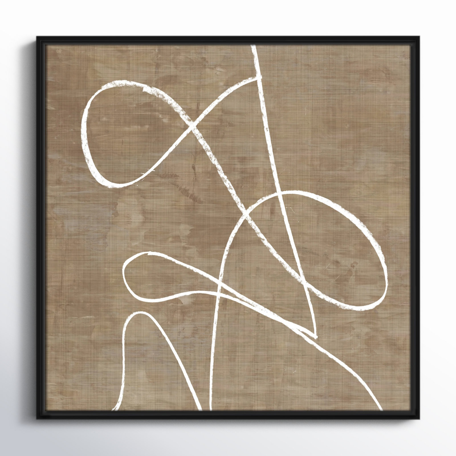 Catana "Swooping Lines" Print, 37.5" H x 37.5" W, Espresso