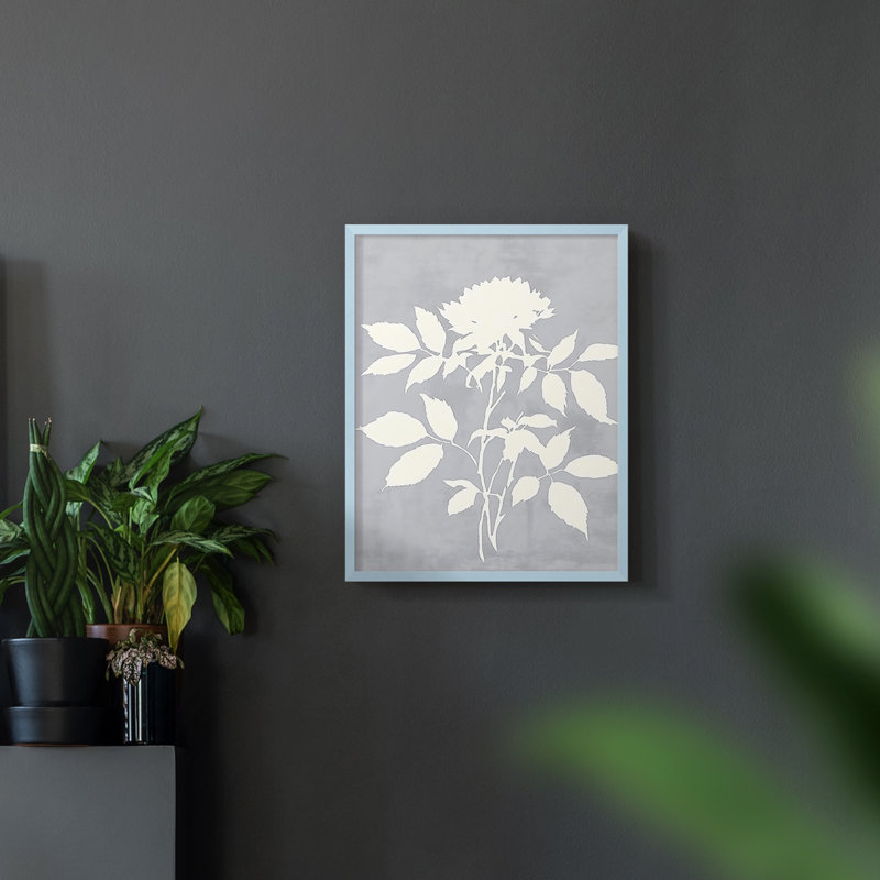 FLORAL Series dxc - impression encadrée de qualité supérieure - prête à être accrochée - aucun clou requis, Noyer