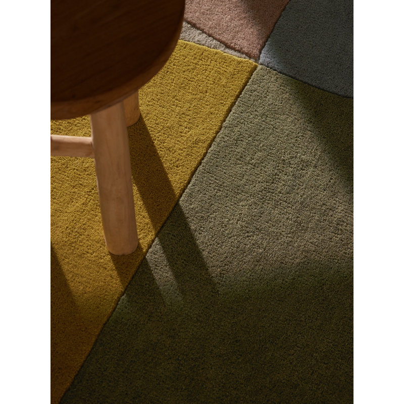 Deveshi Geometric Wool Hand Tufted Area Rug, Round 160 cm
