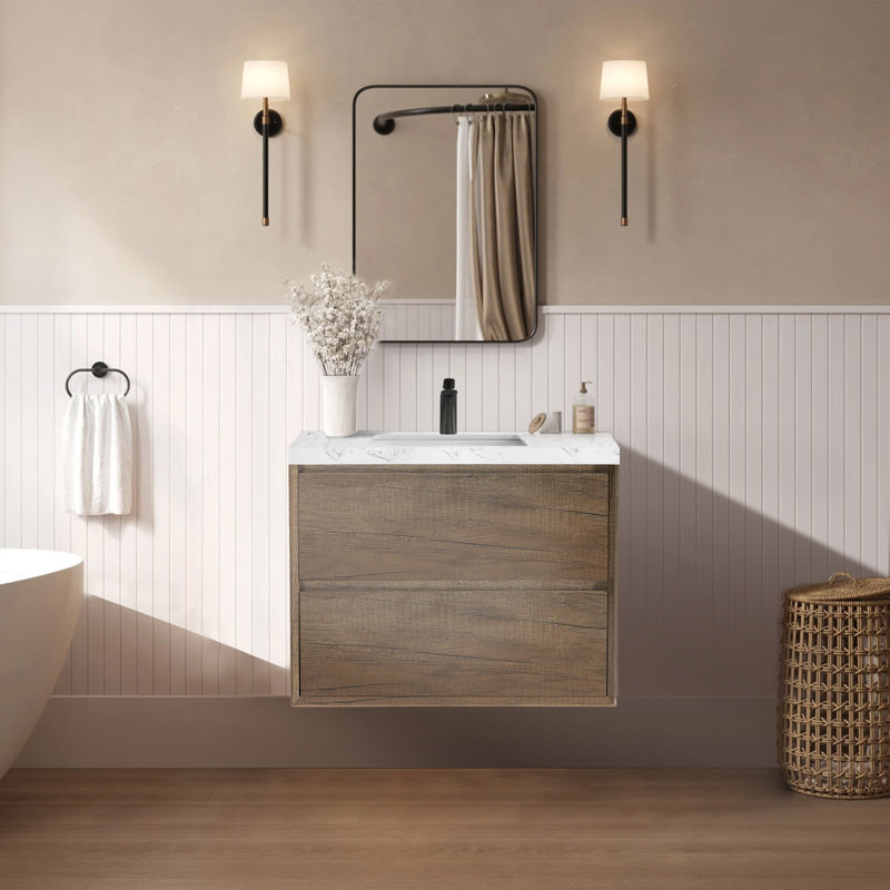 30" Wall Mounted Bathroom Vanity with Sink, 30"