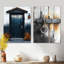 «Blue Vintage Vibes Barn Door I», ensemble d'art mural en métal 2 pièces-130433629