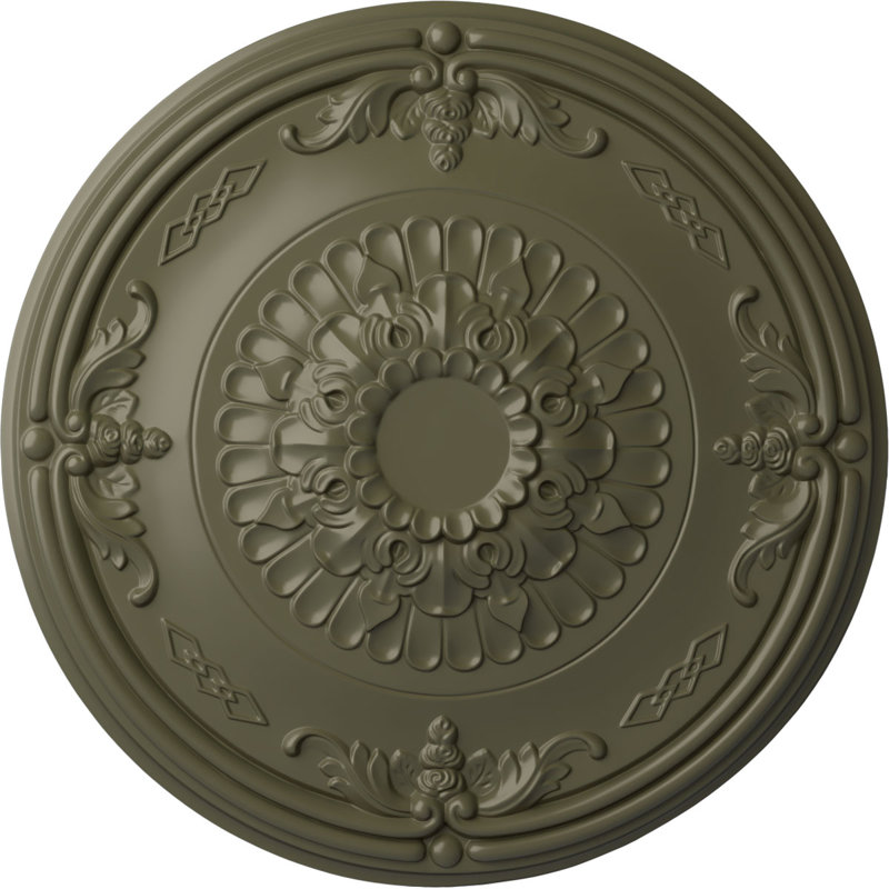 Médaillon de plafond 26 po x 26 1/4 po x P 3 1/4 po (convient aux auvents jusqu'à 3 5/8 po), Tortue peinte