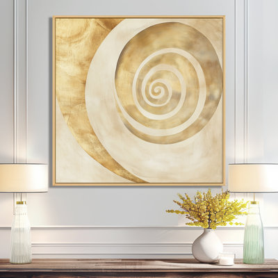 Spiral Canvas Decor, Gold Abstract Wall Art, Cemlyn