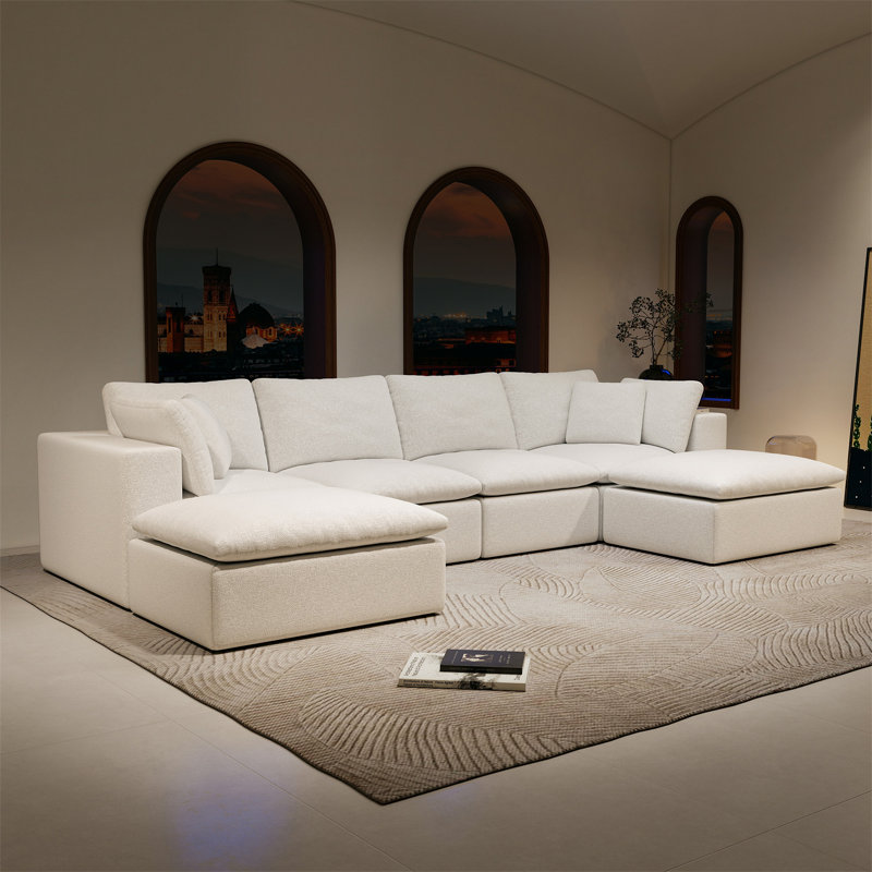 Canapé modulaire 137,8 * 68,9 po, Blanc
