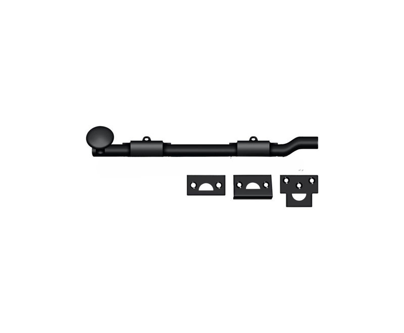 Deltana FPG1019 10" Surface Bolt with Offset; Heavy Duty; Black Finish, Painted Black