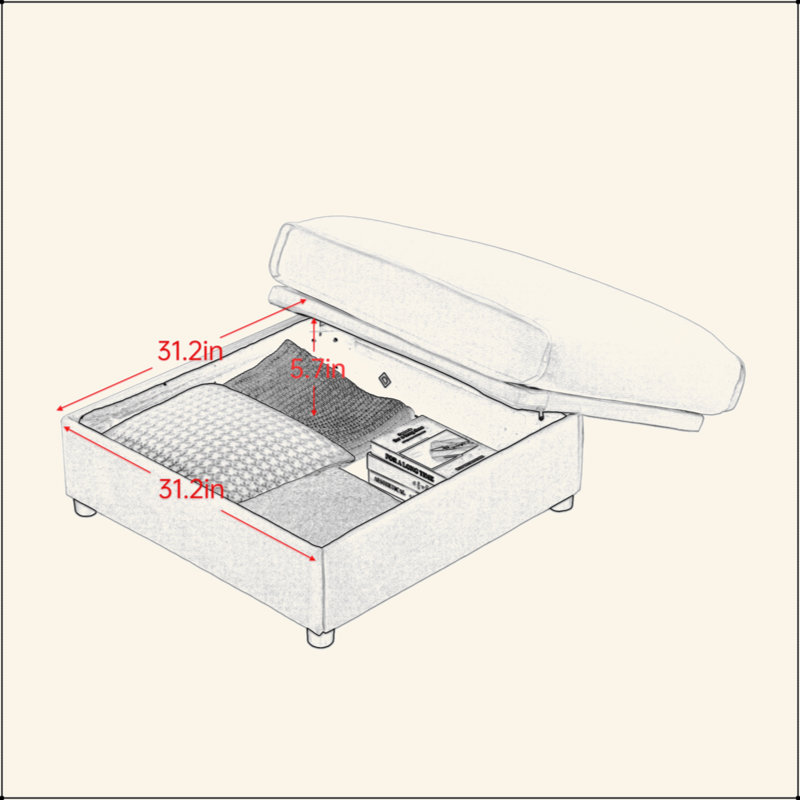 Élégant canapé 2 places en chenille avec siège de rangement, dossier cylindrique et accoudoirs, causeuse moderne en tissu avec espace de rangement caché