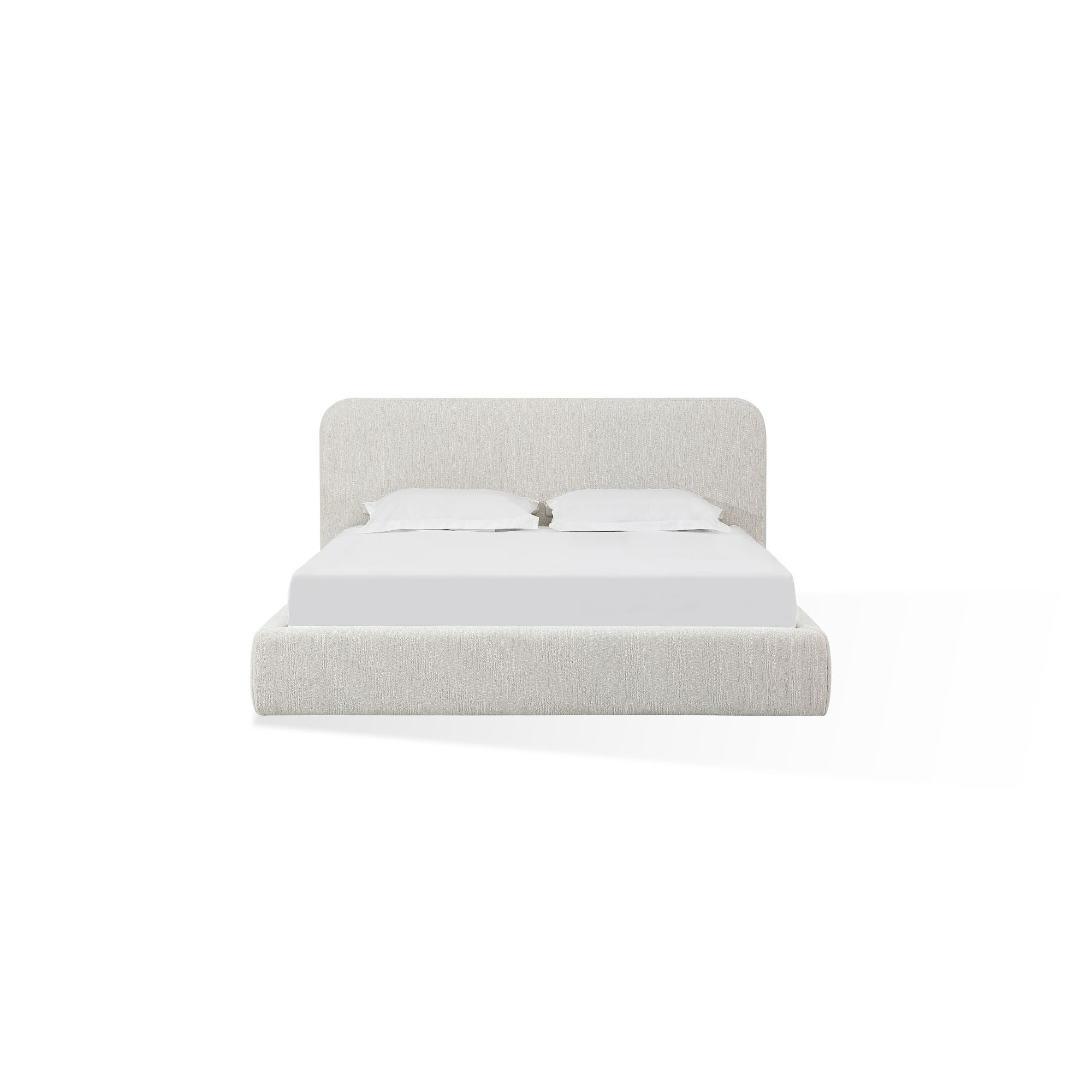 Nori Upholstered Platform Bed, California King, Whitewashed