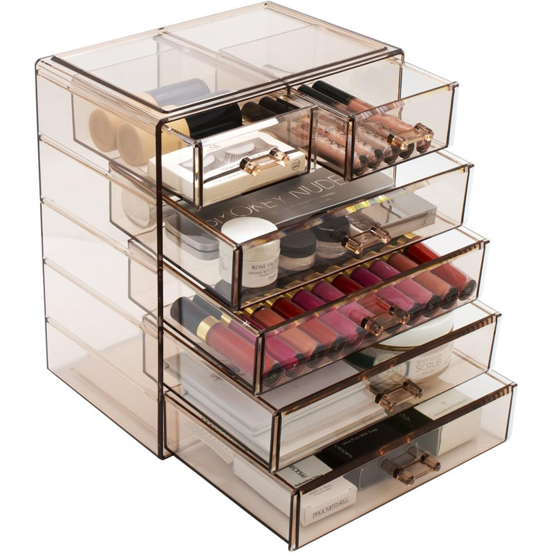 Dorrene Plastic Makeup Organizer, Brown