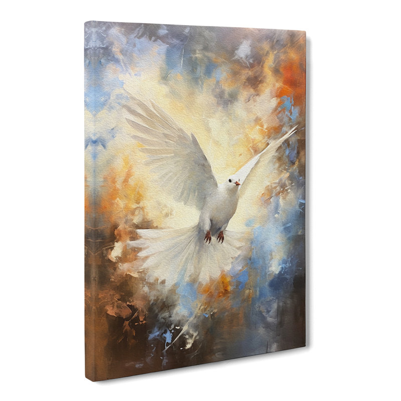Dove Bird Gestural - Wrapped Canvas, 76cm H x 50cm W x 3cm D