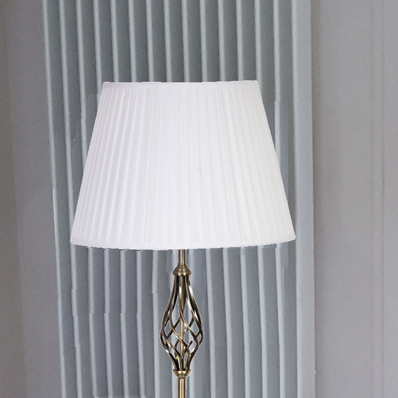 Queenswood 45cm Cotton Pleated Drum Table or Floor Lamp Shade