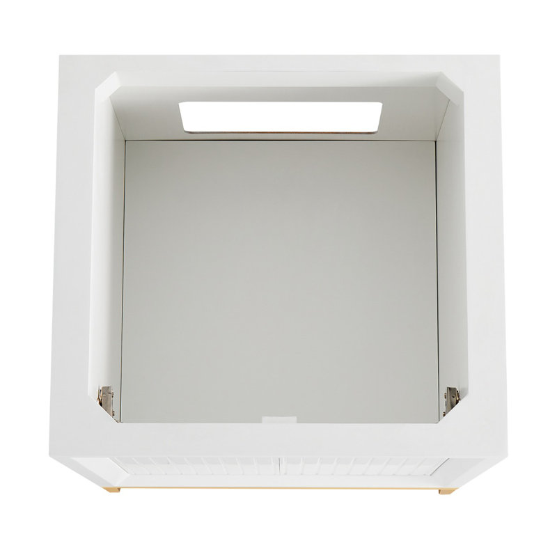 Bungalow 24" Freestanding Standard Single Bathroom Vanity with Top, White/Gold