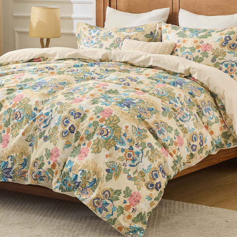 Kingrest Luxury 100% Cotton King Duvet Cover Set Solid Color Art Decor, Soft & Breathable 3 Pieces King Bedding Sets, Pattern King Comfy Duvet Cover Set, with Zipper Closure