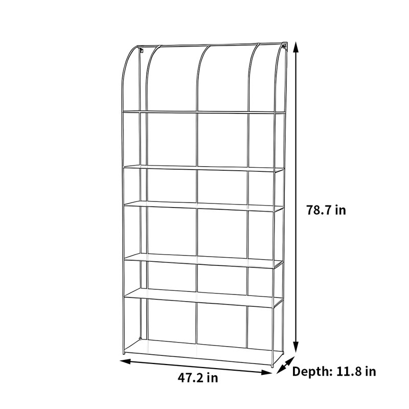 Creative and durable bookcase, (6 Shelves) 78.7" H x 47.2" W x 11.8" D