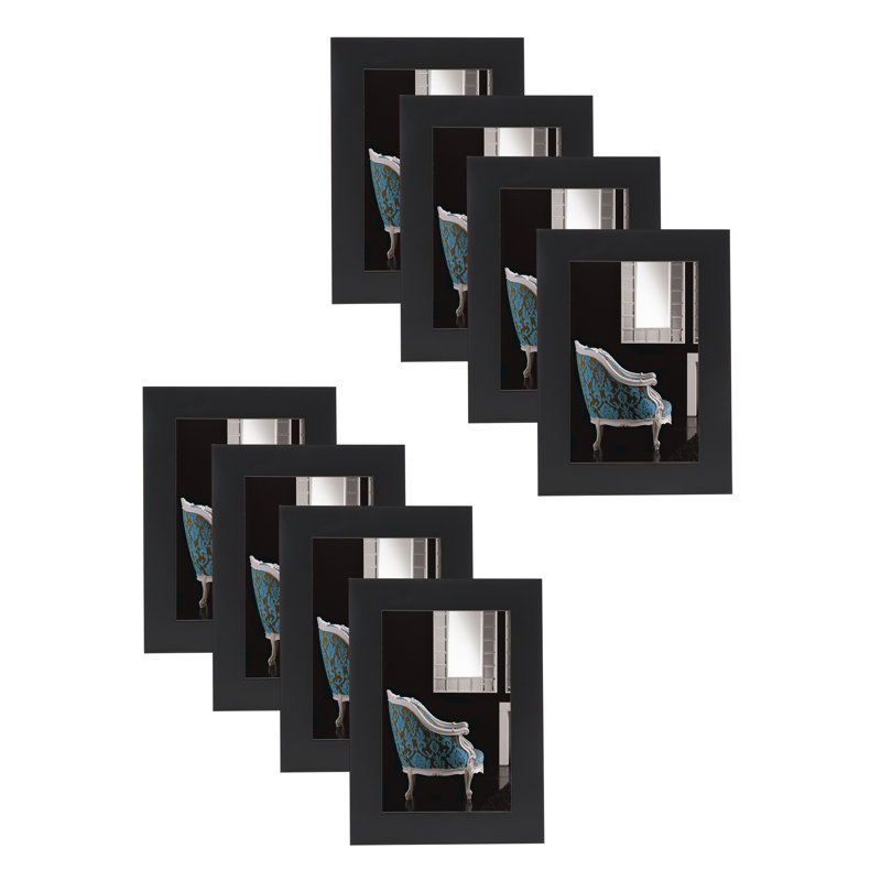 Black Embossed Picture Frame with Mat