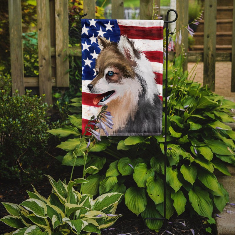 Double Sided 15'' H x 11'' W Polyester Independence Day Garden Flag, Alaskan Klee Kai