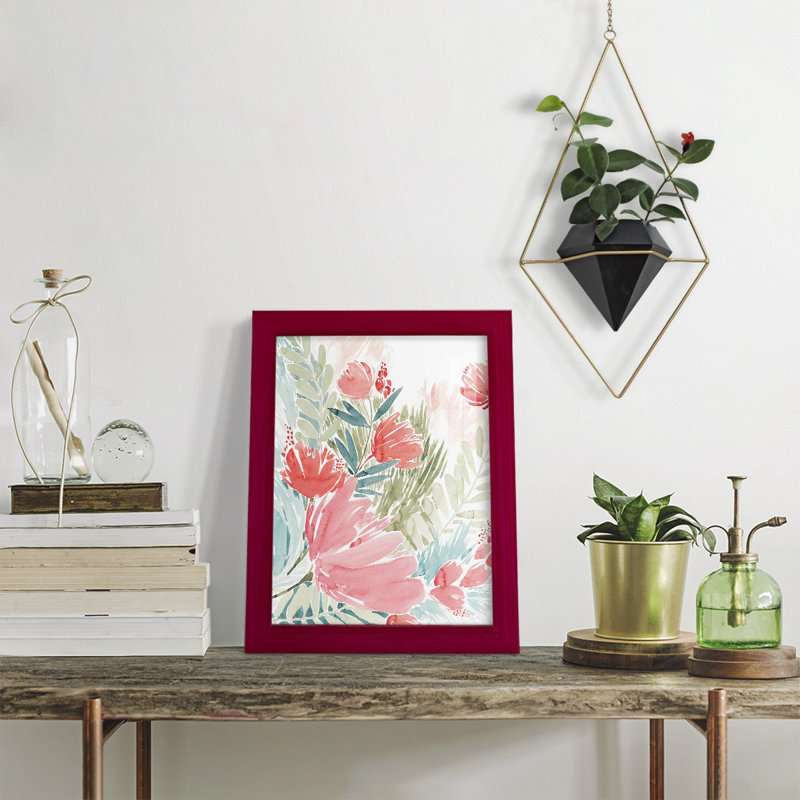 Edwardsburg Wilder Bouquet I, encadré sur papier, H 11 po x l 9 po x P 1 po, Rouge cerise