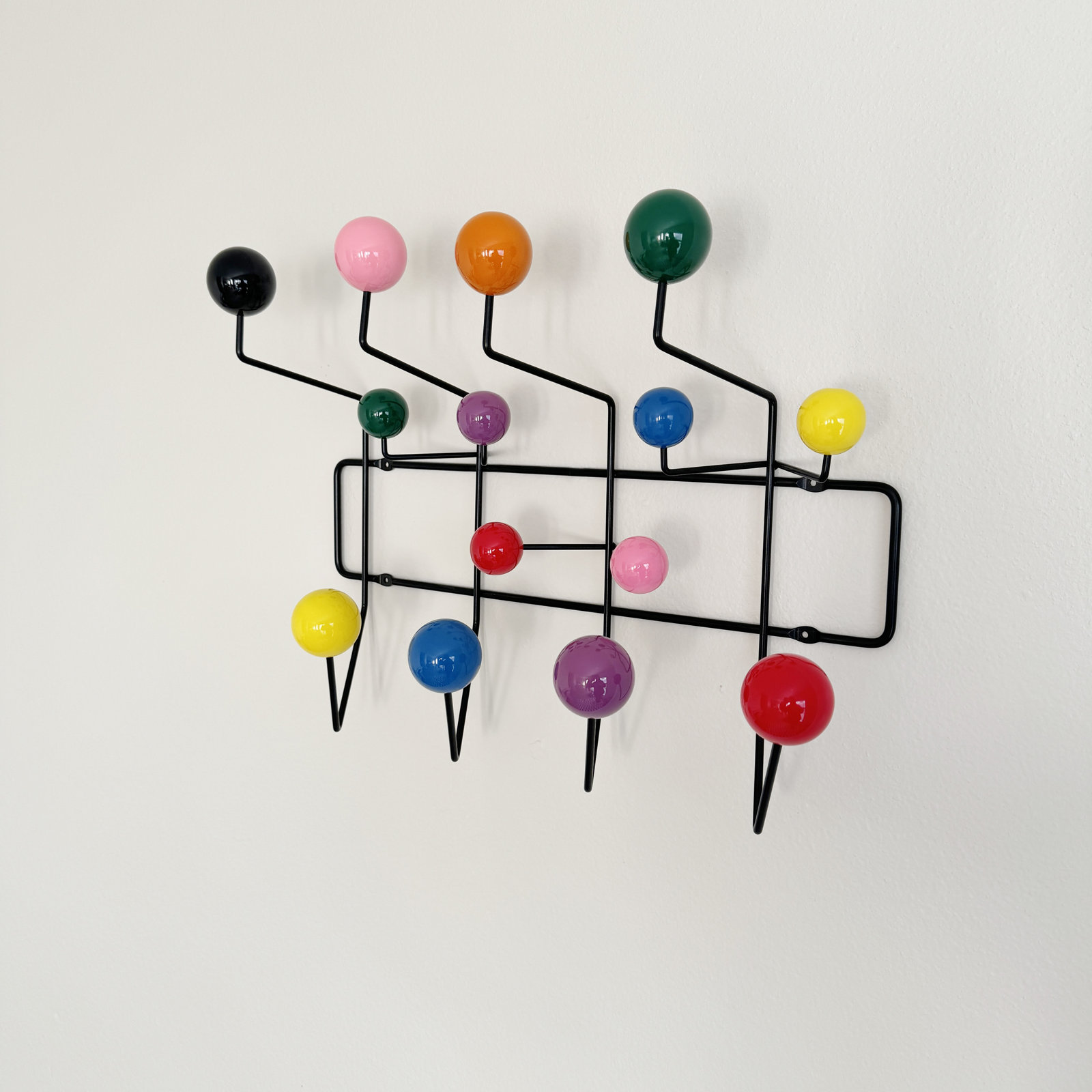 Joyelle 14 - Hook Metal Coat Rack, Yellow/Orange/Pink/Black