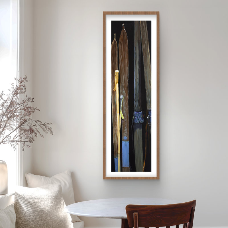 Vieux skis - imprimé mat noir encadré Hygge | Décoration intérieure, Brun