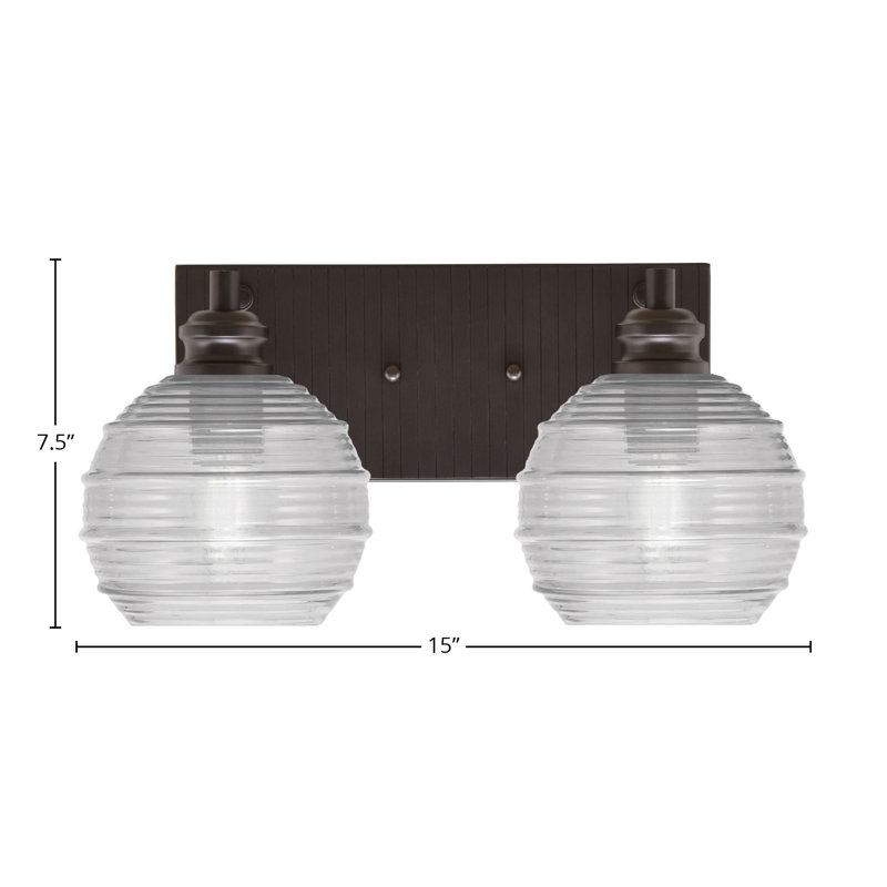 Éclairage pour meuble-lavabo 2 lumières Arona, Espresso, Transparent