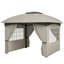 Pavillon de jardin en acier galvanisé avec teinte grise avec espace extérieur, acier galvanisé et polyester