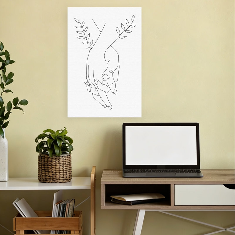 Holding Hands Contemporary Wall Art Print, 45.72cm H x 30.48cm W