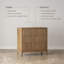 Commode 3 tiroirs cannelée en bois massif