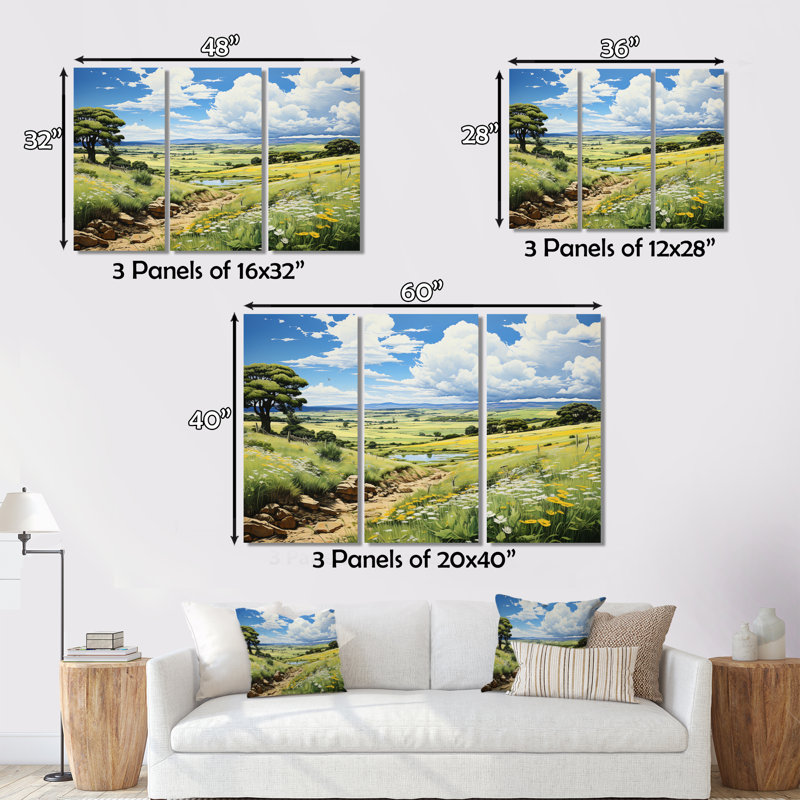 «Clouds Whispering Clouds Pastoral II», ensemble de reproductions d'art mural, H 28 po x l 36 po x P 1 po