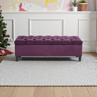Banc de rangement avec repose-pieds 51 po