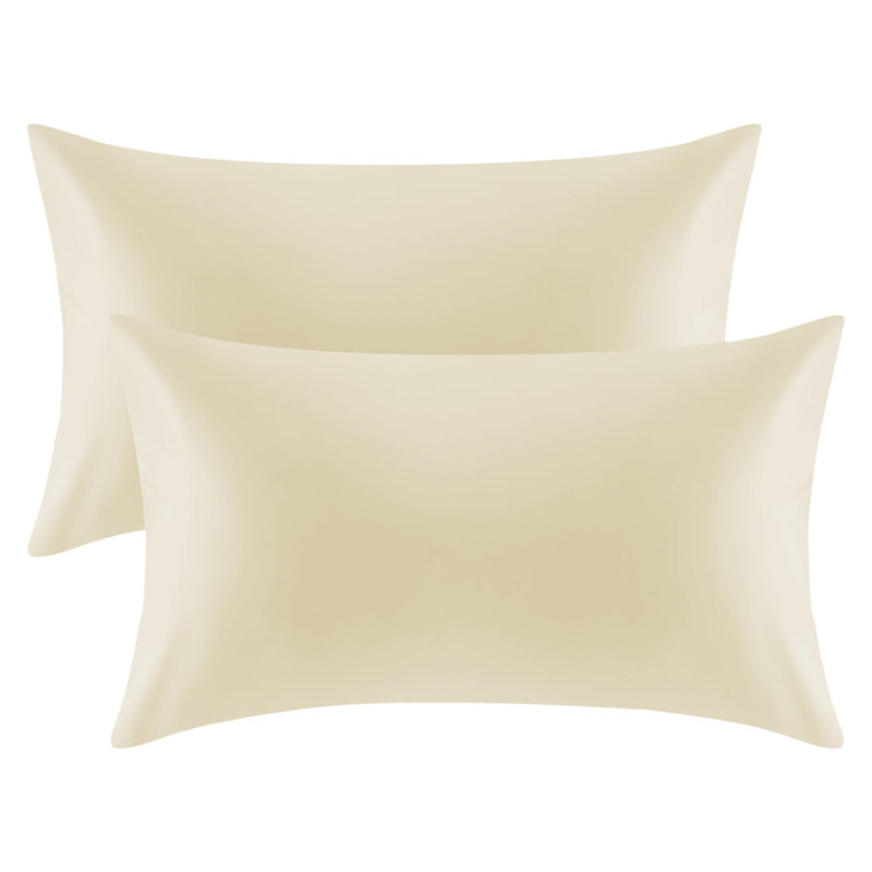 Kandis 100 Microfiber Brushed Plain Envelope Style Pillow Case/Cover, Cream