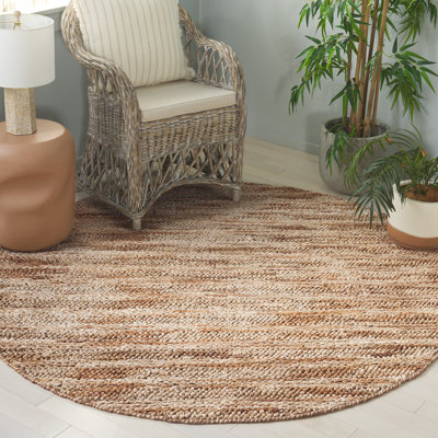 Tapis en jute / coton ivoire / naturel Natural Fibre Couture tissé à la main 101