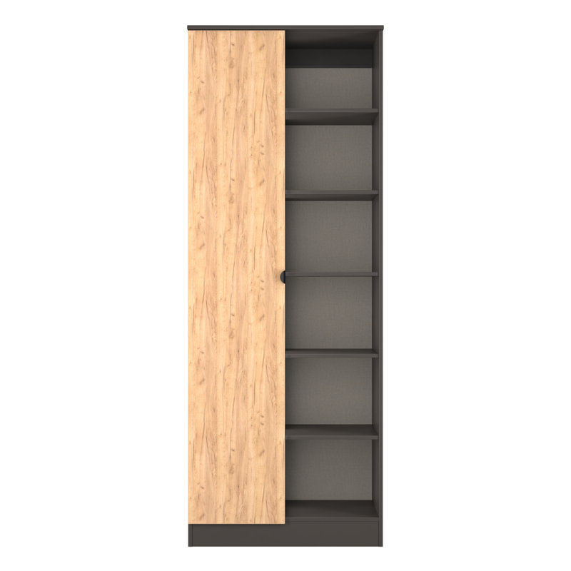 Sunehri Tall 2 Door 1 Drawer Robe Craft Wardrobe, Natural