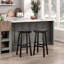 Ensemble de 4 tabourets transitionnels de hauteur bistro, tabourets de table et de bar à finition noire en bois d'hévéa massif-690222105-690222107-690222101