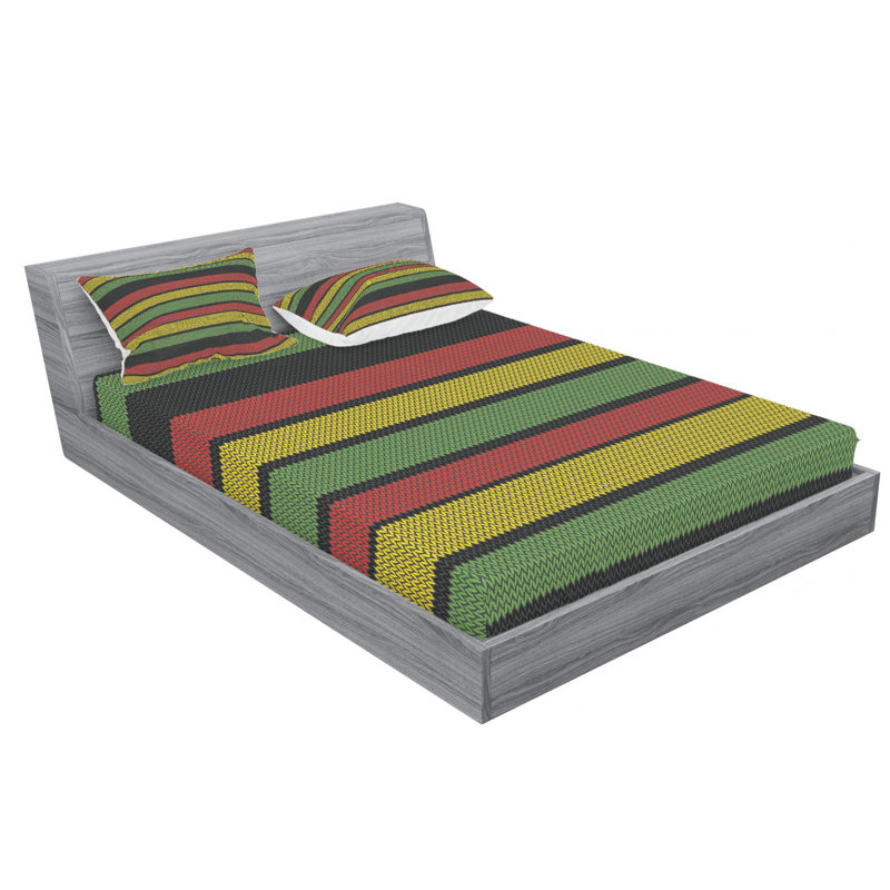 Microfiber Striped Sheet Set, Queen Sheet Set + Fitted Sheet + 2 Pillowcases