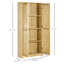 Armoire de rangement autoportante avec portes et tablettes réglables, brun clair