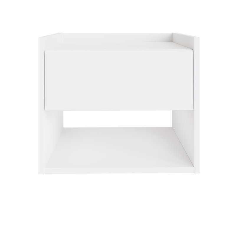Beare 43cm W Manufactured Wood Bedside Table, White