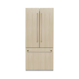 ZLINE 36 in. Panel Ready French Door Built-In Refrigerator with Graphite Gray Interior