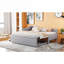 Lit de jour simple en forme de L rembourré de lit simple, lit gigogne escamotable pour une utilisation flexible des invités, style moderne polyvalent