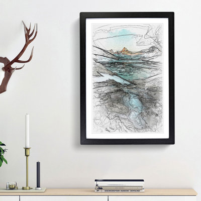 Mountain View in Switzerland in Abstract - Picture Frame Graphic Art Print