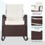 Chaise d'extérieur, réglable et repose-pieds, rembourrée, beige pour chaise berçante d'extérieur et véranda