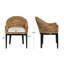 Chaise d'appoint rembourrée en rotin naturel