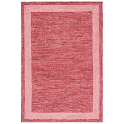 Taran Handmade Looped Red Area Rug