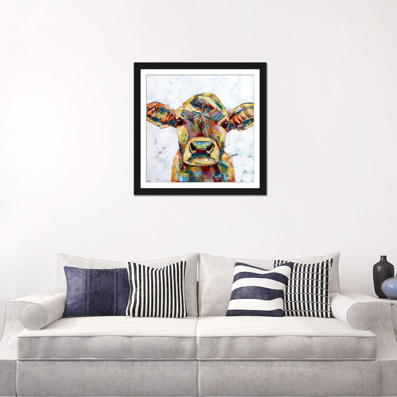 «Jersey Cow - White» par Jennifer Seeley - reproduction d'art sur toile tendue, H 24 po x l 24 po x P 1 po
