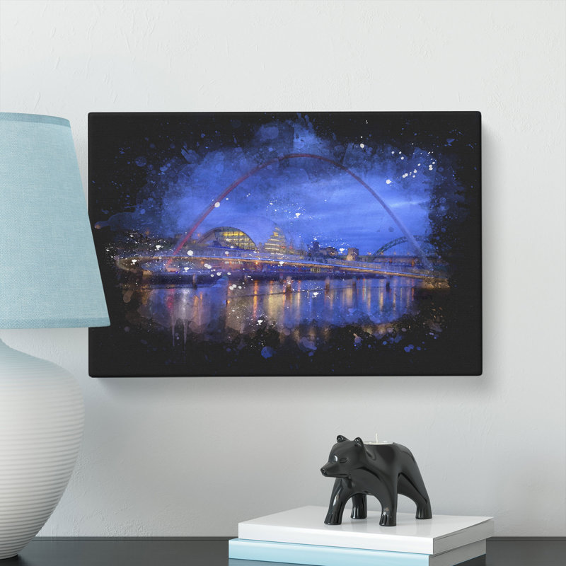 Millennium Bridge in Newcastle - Wrapped Canvas, 60cm H x 91cm W x 3cm D