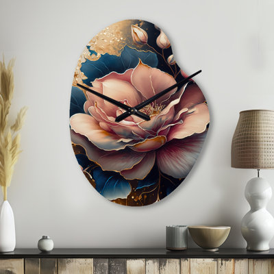Horloge murale asymétrique rose Decadent